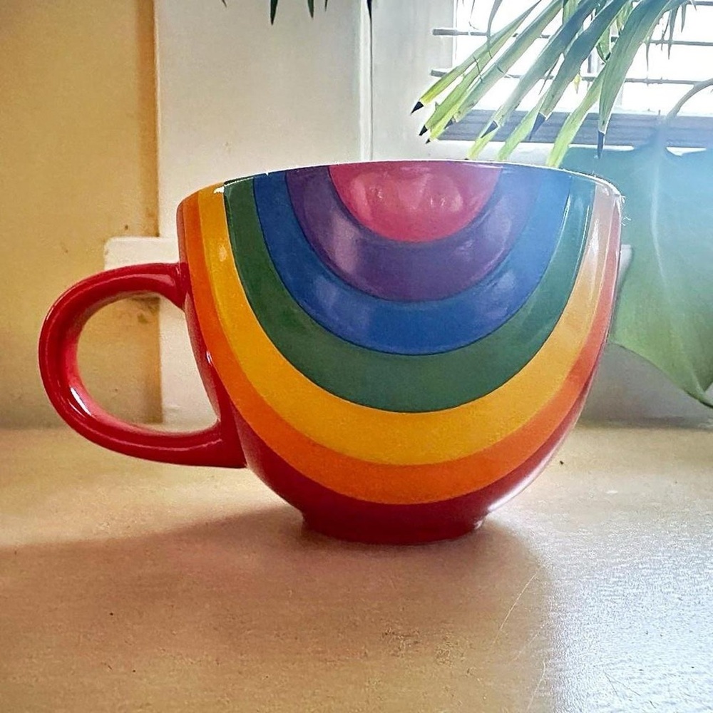 Disney 2022 Pride Mickey Ceramic Rainbow Mug